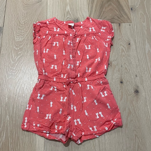 Gymboree coral cat romper - Picture 2 of 5